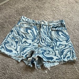 H&M denim swirl shorts - size 8